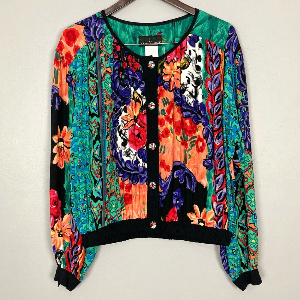 Multicolor Carole Little Floral Button blouse/lightweight jkt sz10